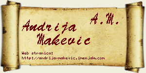 Andrija Makević vizit kartica